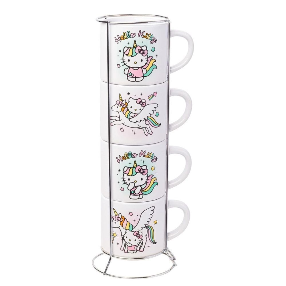 Hello Kitty Unicorn Fantasy Stars 4 Pack Ceramic Mug Stack